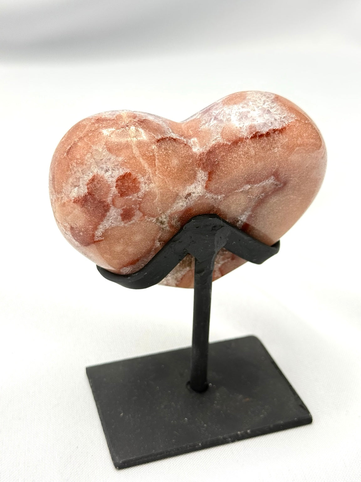 Pink Amethyst Heart on Stand