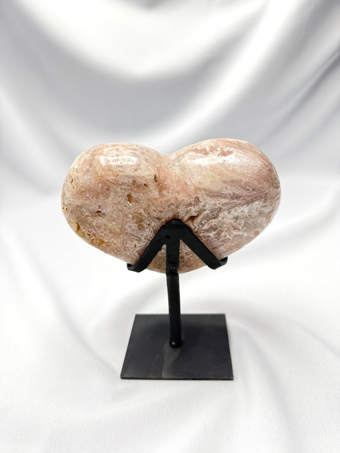 Pink Amethyst Heart on Stand