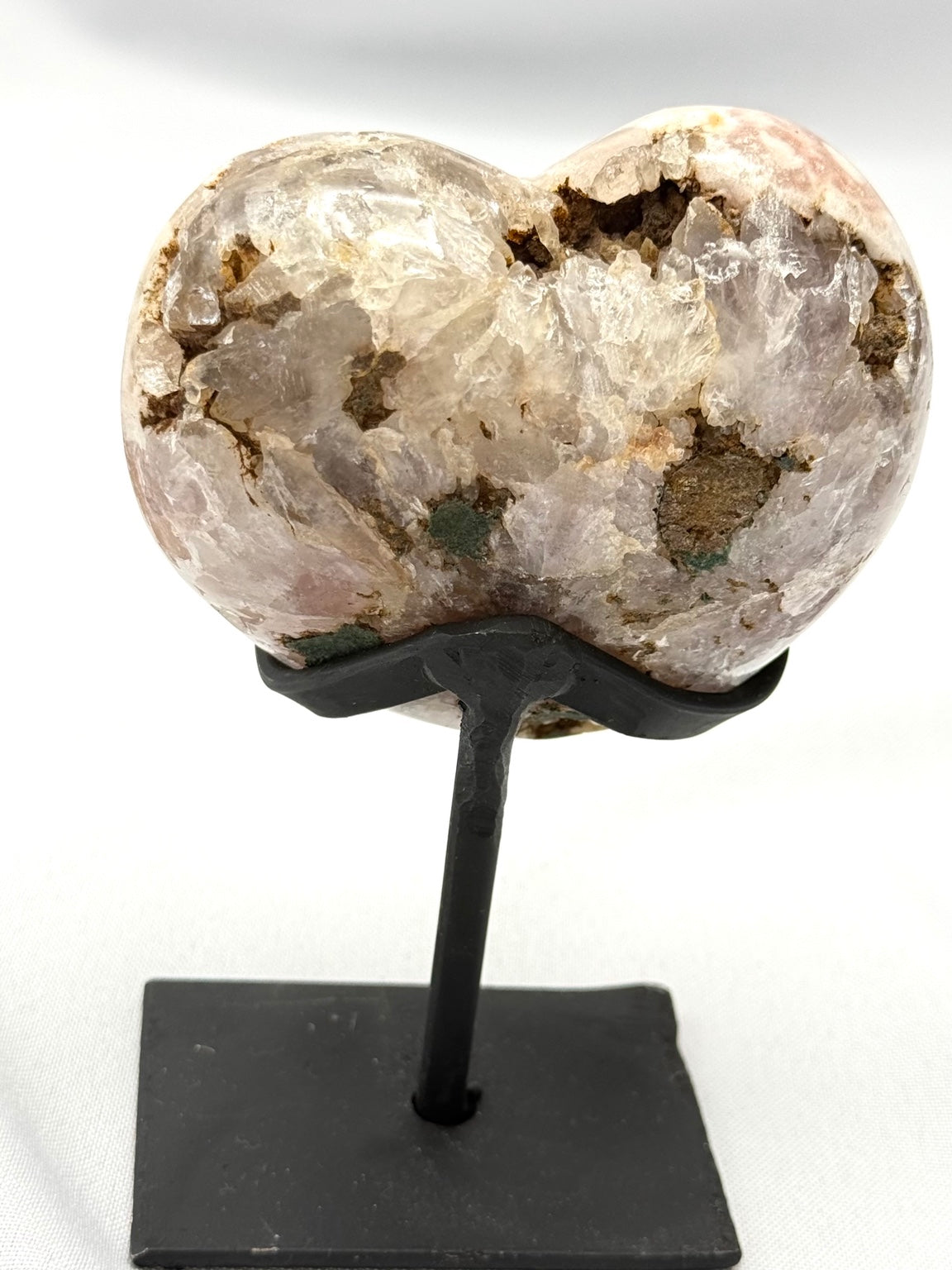 Pink Amethyst Druzy Heart on Stand
