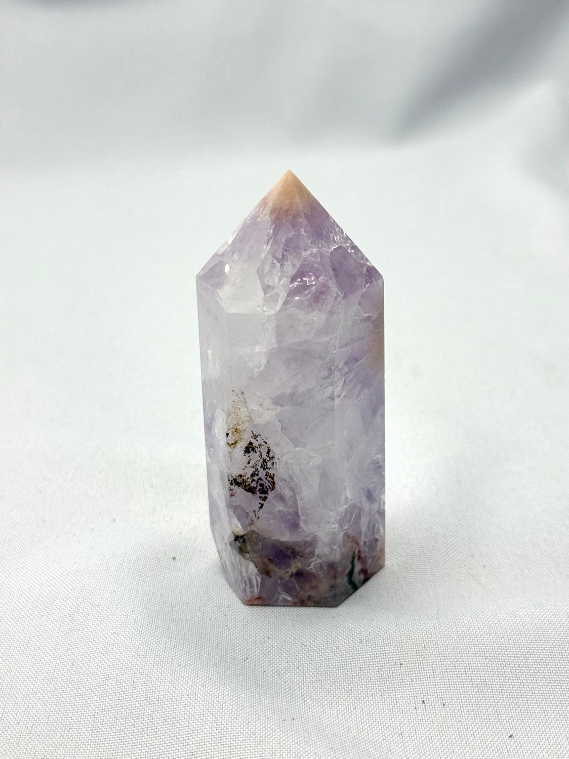 Pinker Amethyst-Turm mit Blütenachat