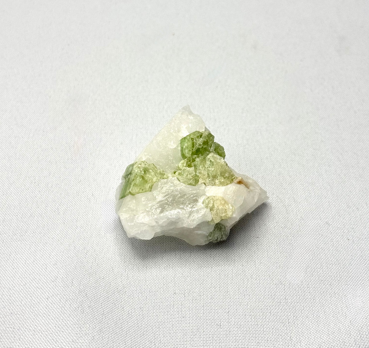 Green Tourmaline on Quartz