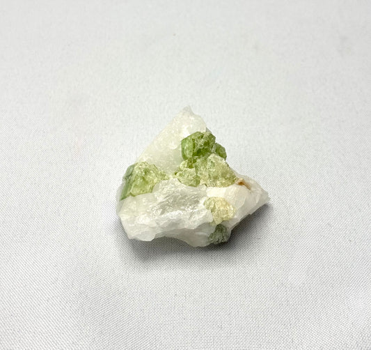 Green Tourmaline on Quartz