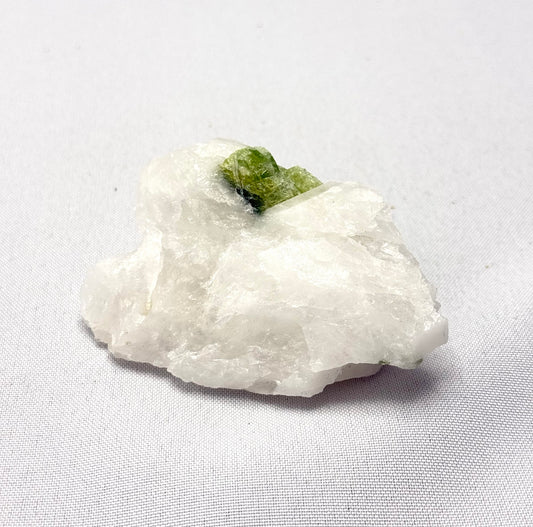 Green Tourmaline on Quartz