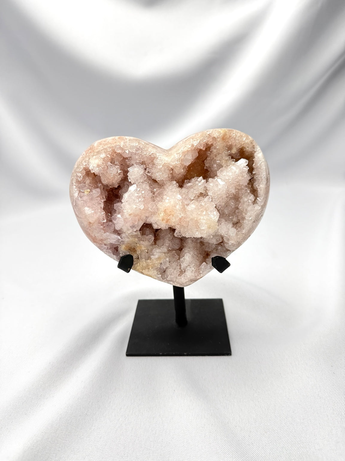 Pink Amethyst Heart on Stand