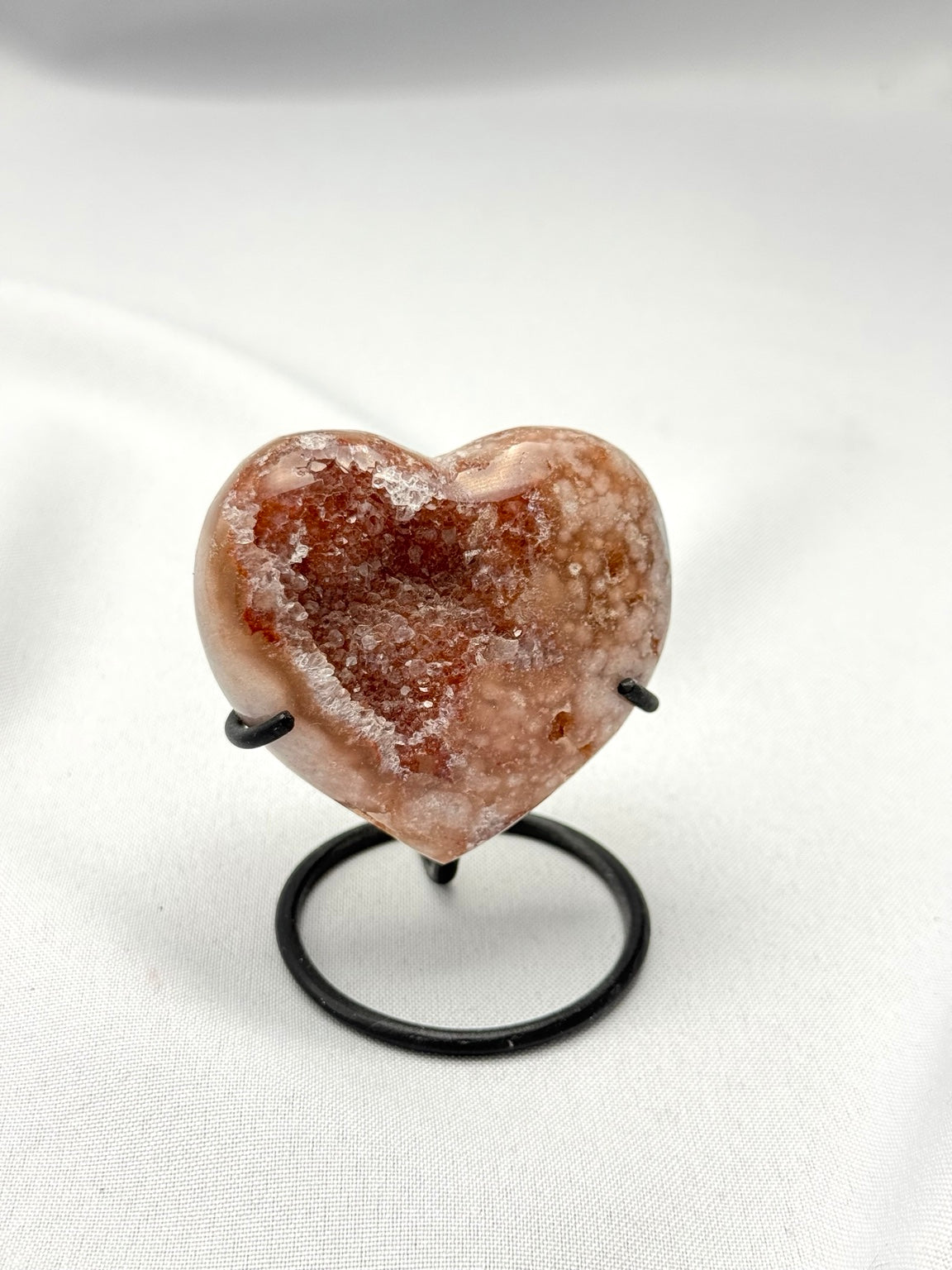 Pink Amethyst Heart on Stand
