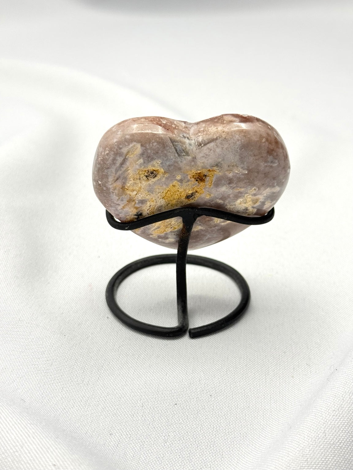 Pink Amethyst Heart on Stand