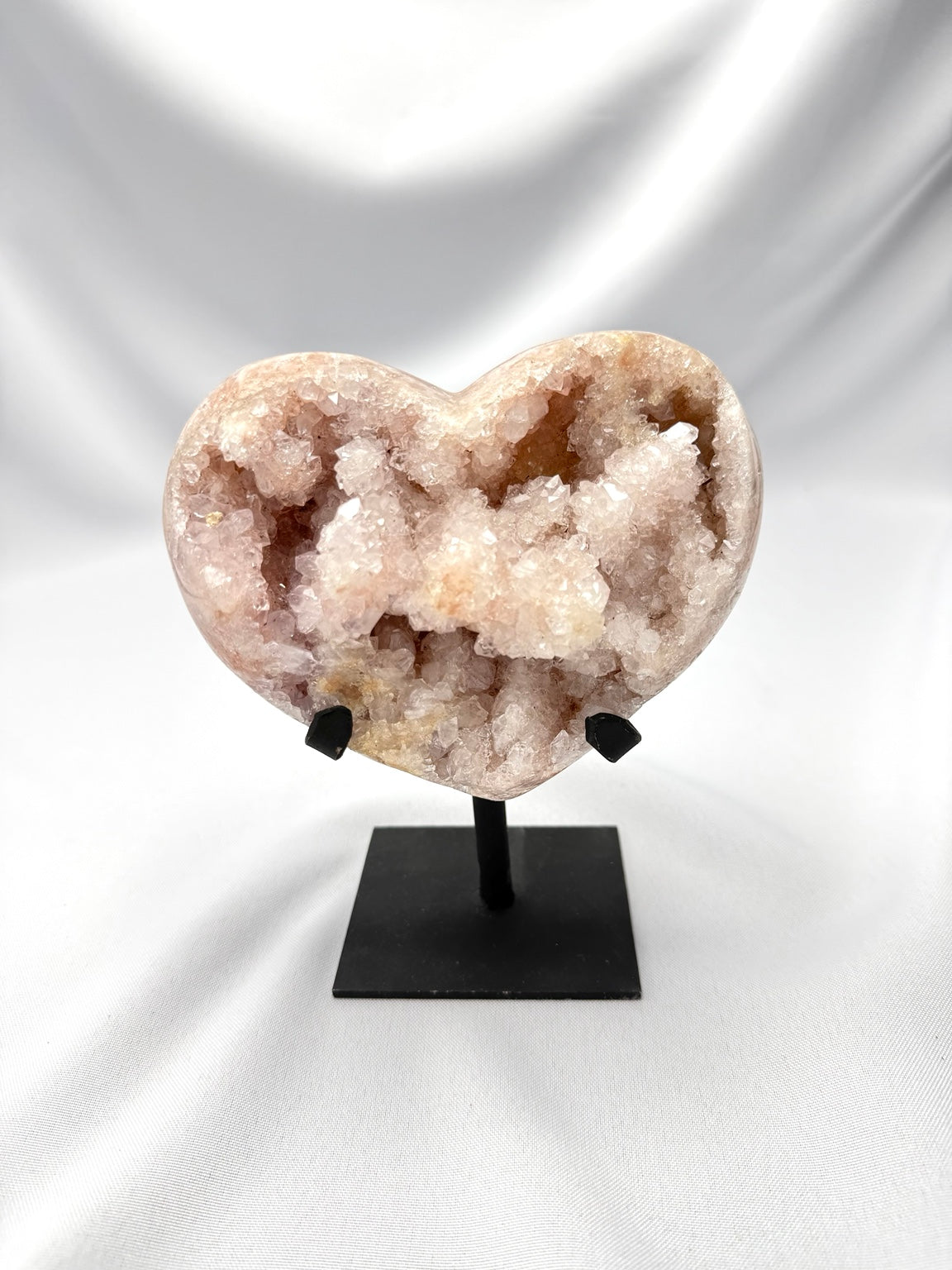 Pink Amethyst Heart on Stand