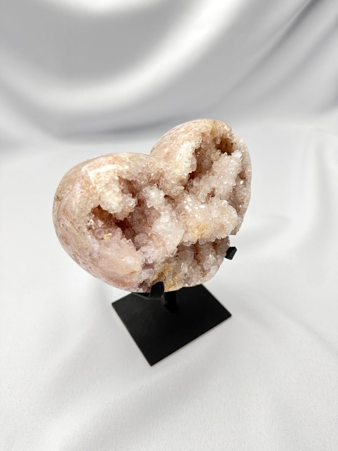 Pink Amethyst Heart on Stand
