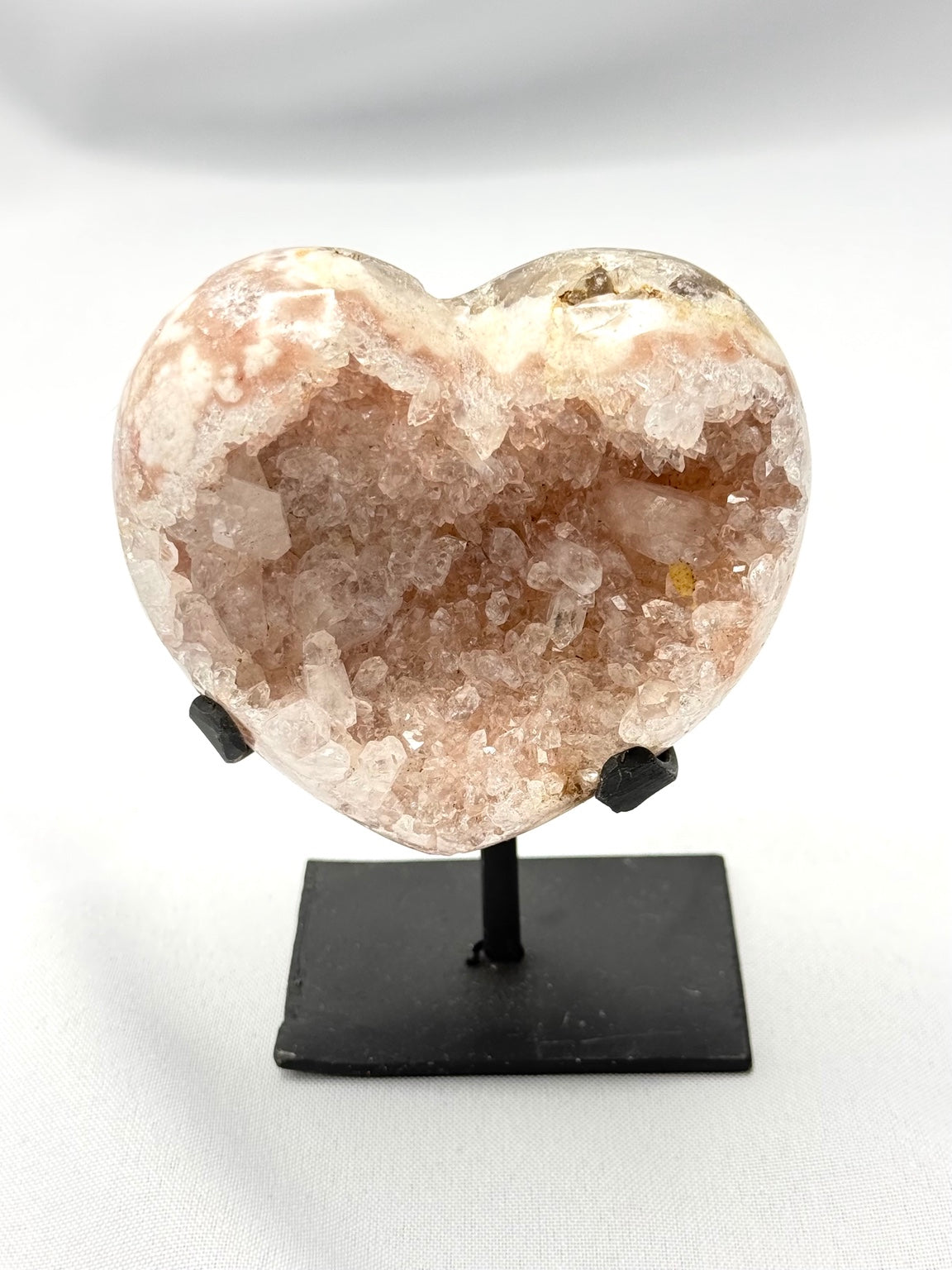 Pink Amethyst Druzy Heart on Stand