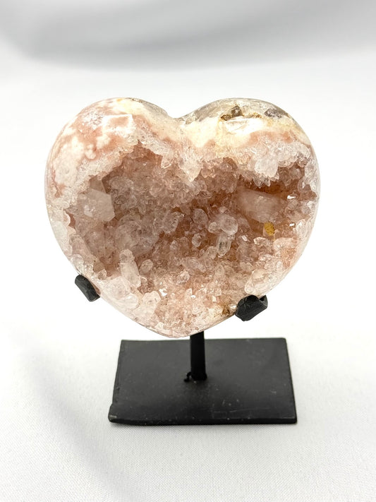 Pink Amethyst Druzy Heart on Stand