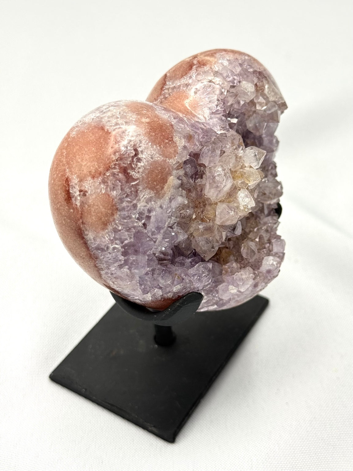 Pink Amethyst Heart on Stand