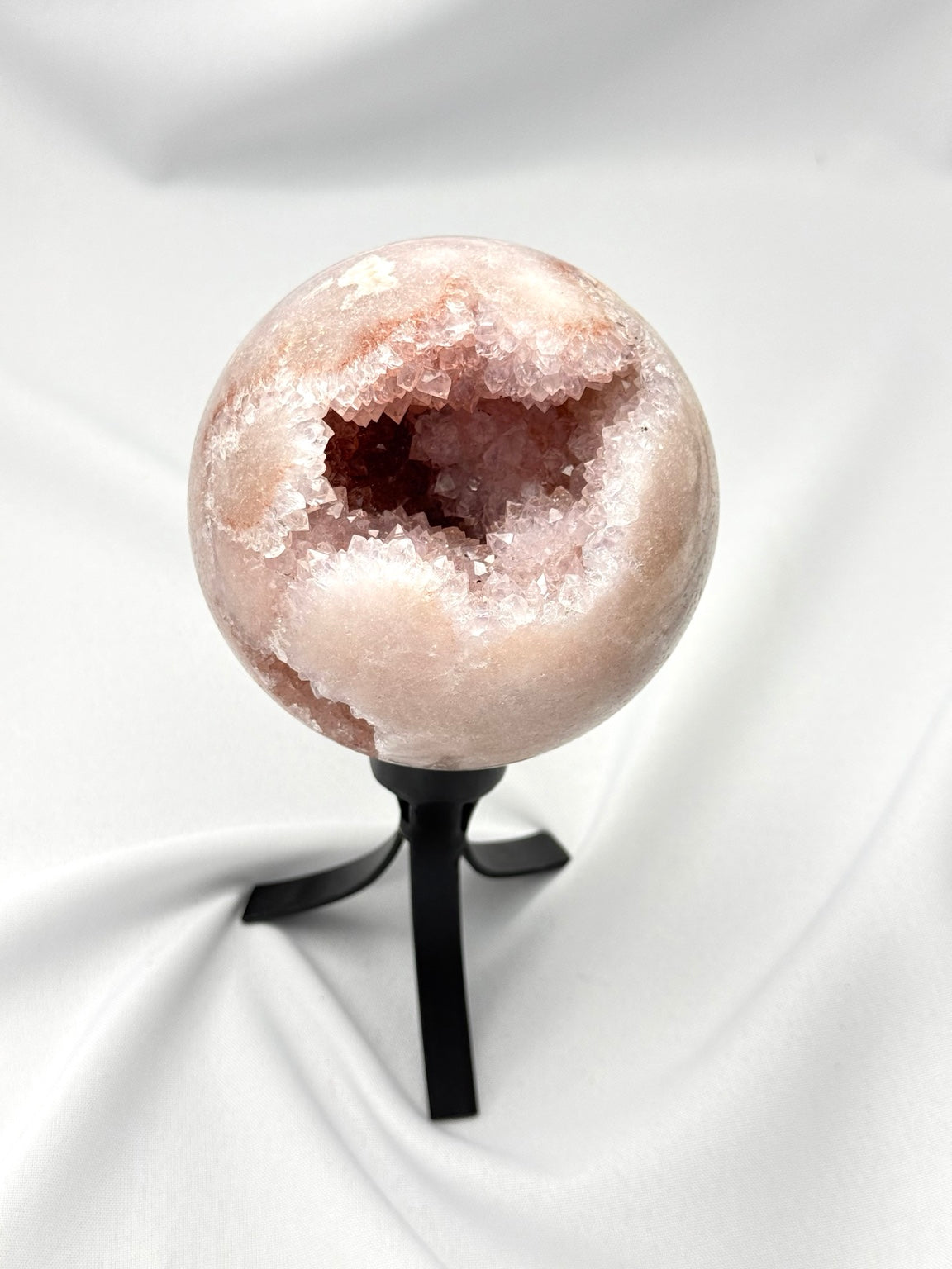 Pink Amethyst Sphere on Rotating Stand