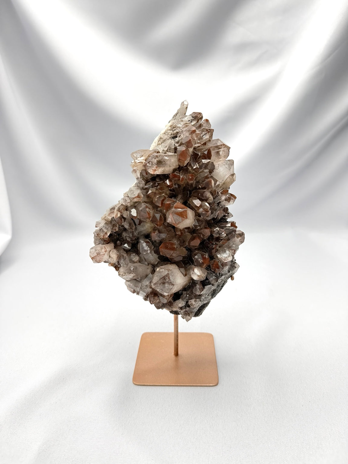 Red Phantom Hematite Cluster on Stand