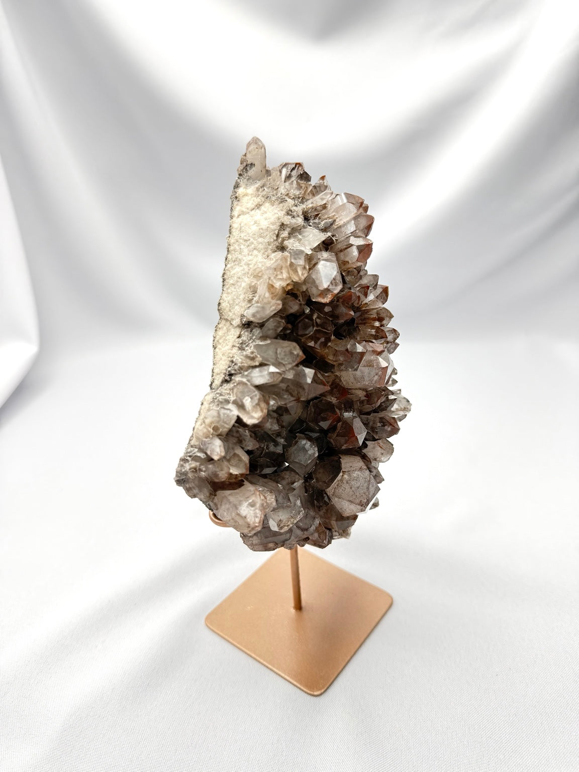 Red Phantom Hematite Cluster on Stand